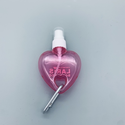 مصغرة شكل ورقة القلب مستحضرات التجميل زجاجة PET المطهر مع سلسلة المفاتيح